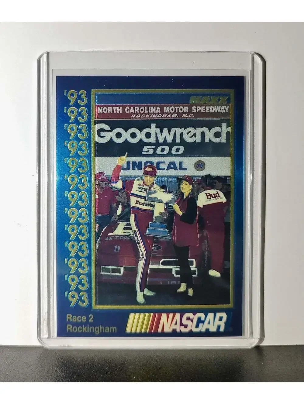 Race 2 Rockingham YR 1993 Maxx Premier Plus Racing #180 NASCAR Card